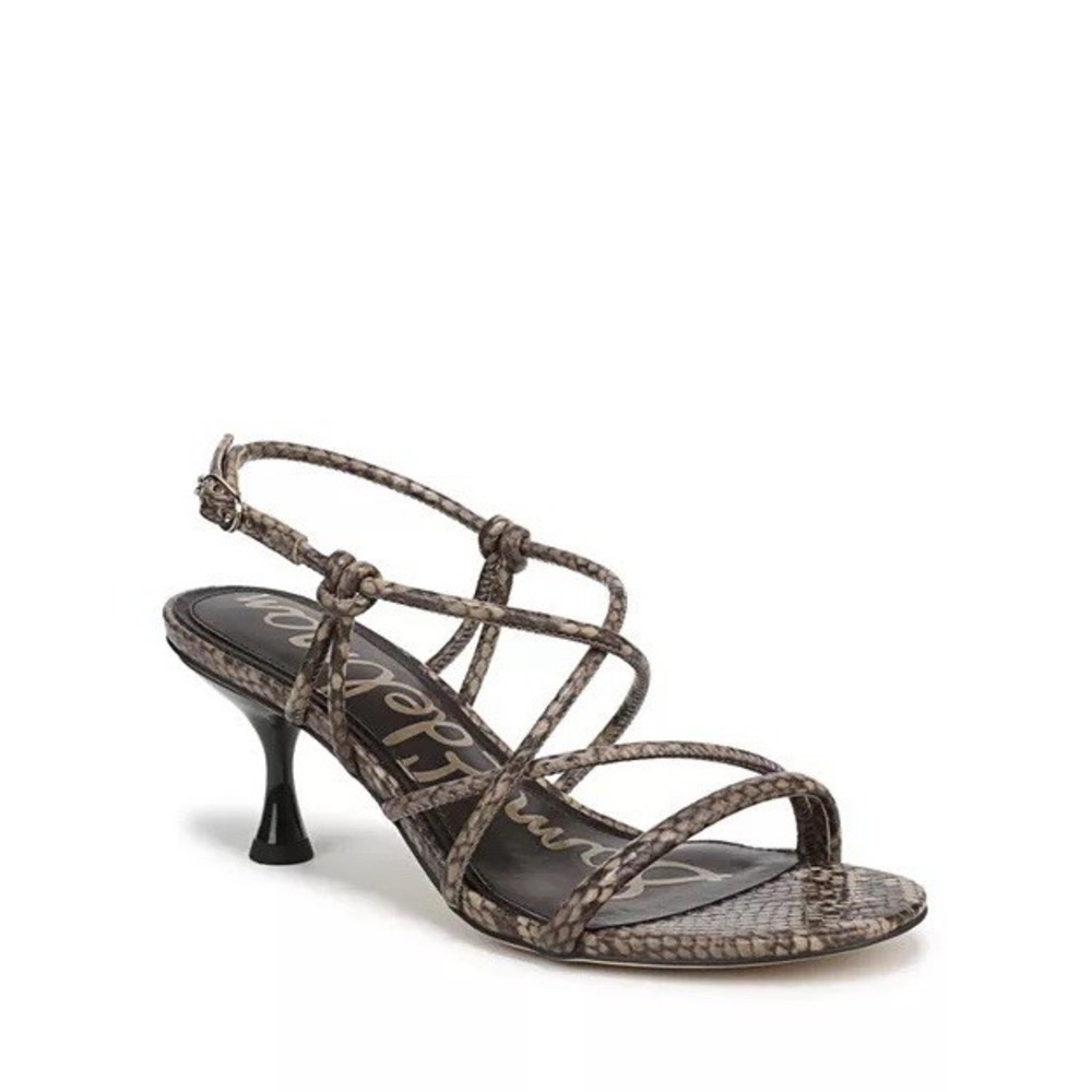 Sam Edelman RIANA Strappy Sandal Heels Size 8.5 Snakeskin Print Open Toe Shoe